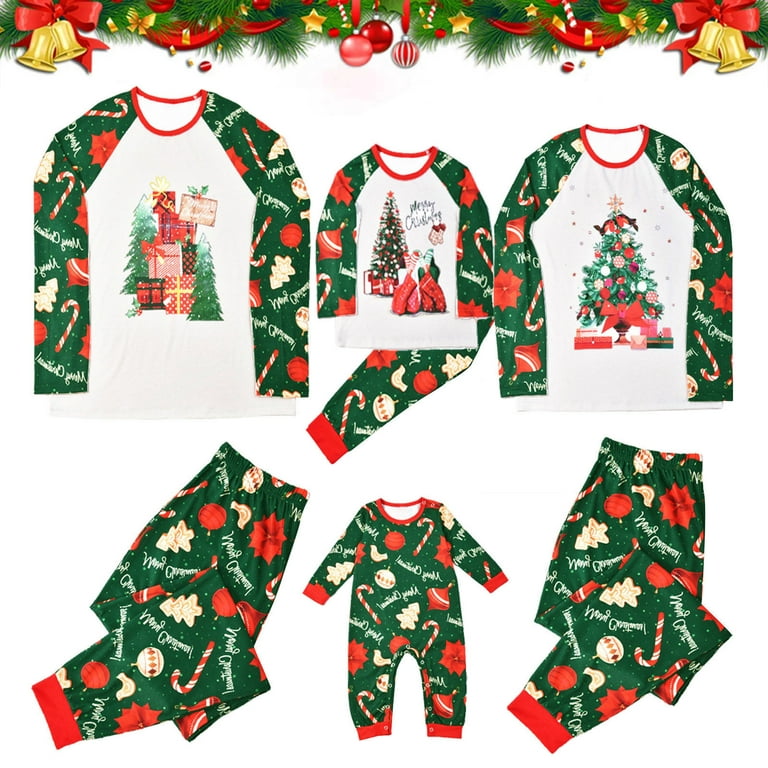 Fall Clearance Sale! YYDGH Family Christmas Pjs Matching Sets Christmas  Pajamas for Family Adults Kids Baby Holiday Xmas Tree Plaids Sleepwear Set