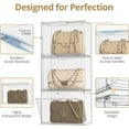 thumbnail image 3 of Clear Plastic Storage Bins Acrylic Display Case with Magnetic Door, Purse Organizer for Closet: Stackable Display Box for Collectibles, Book, Cosmetic, Figures Showcase( ), 3 of 7