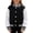 Black, variant on Girls Baseball Jacket Color Blocking Snap Button Long Sleeve Coat Spring Autumn Comfortable Preppy Outwear