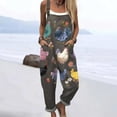 thumbnail image 5 of Women's Vintage Floral Overalls, Cotton Boho Casual Floral Bib Jumpsuit, Summer Baggy Adjustable Strap Romper, Adjustable Strap Casual Overall Pants with Pockets, Beach Vacation,BlackL, 5 of 6