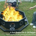thumbnail image 6 of AUHILENCE 45 inch Extra Large Fire Pit for Outside Octagonal Heavy Duty Firepit for Camping, Backyard, Patio, Black, 6 of 6