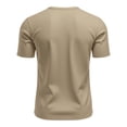 thumbnail image 4 of kamemir Gym Shirts Men Men's Casual Shirt Short Sleeve Band Collar Shirt Summer Beach T-Shirts Khaki,XL, 4 of 6