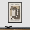 thumbnail image 3 of PixonSign Framed Canvas Print Wall Art Pablo Picasso Brown Geometric Line Art Abstract Shapes Illustrations Modern Art Decorative Minimal Relax/Calm for Living Room, Bedroom, Office - 16"x24" BLACK, 3 of 5