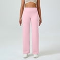 thumbnail image 5 of Duoif Women Straight Leggings Bottoms High Waist Gym Workout Leggings Casual Wide Leg Yoga Pants Womens Bottoms Pink M, 5 of 5