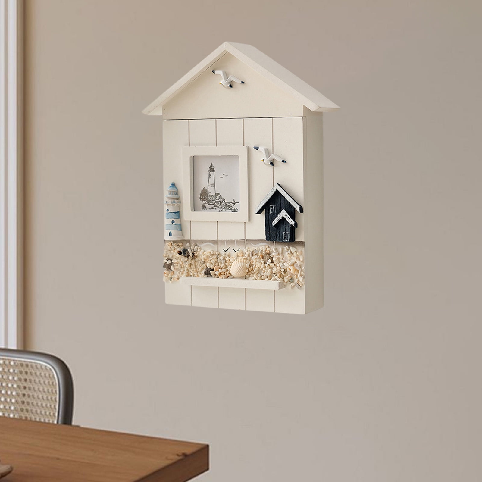 Kraoden Decorative Wall-Mount Key Box Cabinet, Heavy-Duty Wood Key Organizer for Home, Office, and Family, Convenient and Secure Key Storage Solution