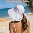 thumbnail image 2 of Womens Sun Hat Rollable UPF 50+ Wide Brim and Ponytail Hole, Hiking Safari Gardening Hat with Neck Flap, Gray, 2 of 7
