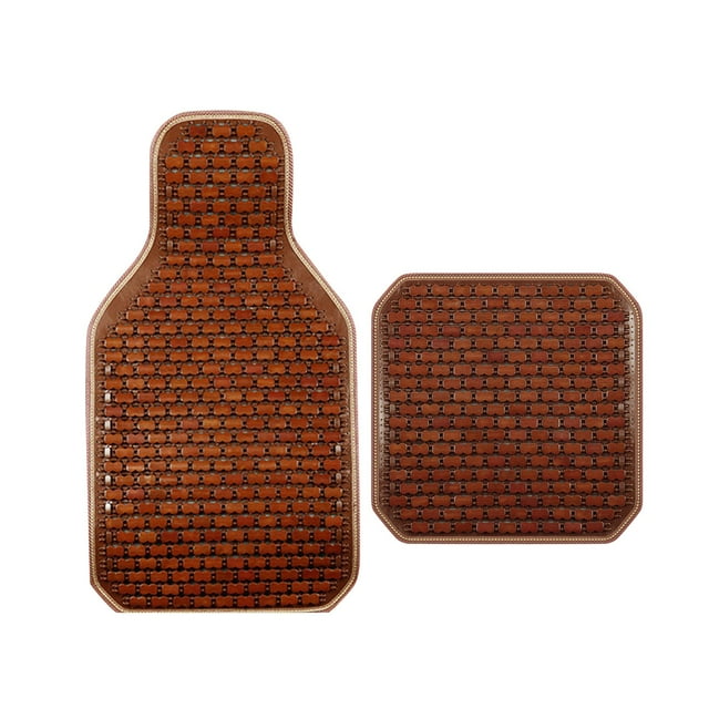 Juego genérico de fundas de asiento de bambú para automóvil, alfombrilla refrigerante, accesorio para automóvil, interior del automóvil Café