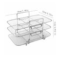 thumbnail image 3 of HCBY 3-Tier Stainless Steel Air Fryer Rack, Detachable Multi-Layer Grill Stand, Even Heat Distribution Cooking Rack, 7.48x4.72 Inch Stackable Baking Accessory, 3 of 9