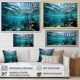 thumbnail image 4 of Designart "Blue Ocean Marine Majesty Under Water" Landscapes Floater Framed Wall Art Living Room, 4 of 7