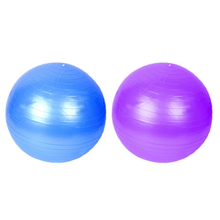 Gym Inflatable Balance Fitness Swiss Yoga Ball Blue Purple 55cm Dia w Pump