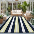thumbnail image 2 of Area Rugs 4'x6'. Yellow Navy Blue Striped Carpet Runner Indoor Outdoor Rugs Home Decor Aesthetic, Neutral Minimalist Lines Non Slip Mats Washable Accent Rug for Living Room Bedroom, 2 of 8