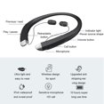 thumbnail image 2 of Wireless Neckband Sport Headphones, in-Ear Waterproof Noise Cancelling Headsets, Retractable Stereo Bluetooth Earbuds [Black], 2 of 9
