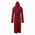 thumbnail image 4 of NOLDARES Mens Fleece Plush Robe with Hood Soft Fluffy Full Length Long with Pockets House Coat(Red,XL), 4 of 5