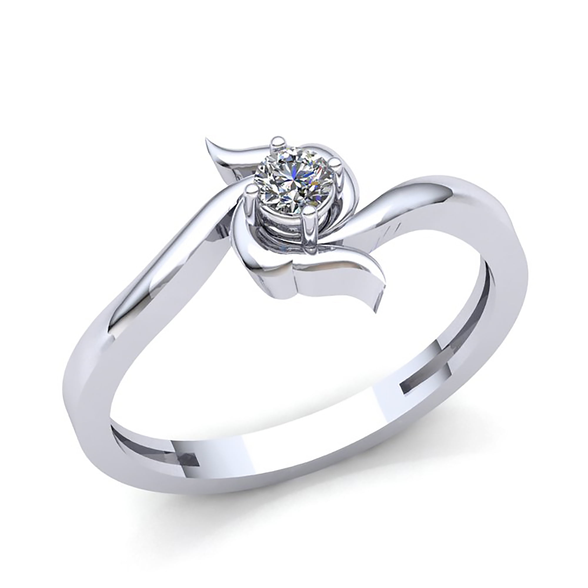 0.25ct Round Cut Diamond Ladies Solitaire Anniversary Engagement Ring 10K Gold 