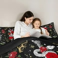 thumbnail image 5 of Manfei Gothic Snake Queen Comforter Set,Romantic Red Rose Bedding Sets,Boho bohemian Style Bedding Comforter Set For Girls Kids,Ultra Soft Home Decor Reversible,3 Pieces, 5 of 8