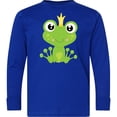 thumbnail image 3 of Inktastic Cute Frog, Green Frog, Frog Prince, Crown Long Sleeve Youth T-Shirt, 3 of 5