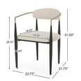 thumbnail image 3 of GDF Studio 5-Piece Morden Dining Set with Round Pedestal Table and Modern Gold-Trimmed Upholstered Chairs, 3 of 13