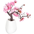 thumbnail image 2 of Flor de ciruelo artificial Flor de ciruelo falsa en maceta Flor decorativa artificial Bonsái en maceta, 2 of 7
