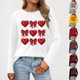thumbnail image 5 of Aloohaidyvio Womens Love Heart Raglans T-Shirts Casual Long Sleeve Valentine's Day Graphic Tees Tops, 5 of 5