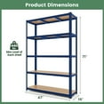 thumbnail image 3 of Costway 4 PCS 5 Tier Adjustable Garage Shelving Unit with 2200 lbs Max Load for Warehouse Blue, 3 of 9