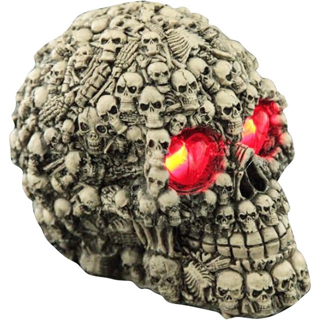 Luz de noche decorativa con forma de calavera luminosa LED para Halloween, con ojos iluminados por LED, para adorno (varias calaveras)