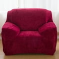 thumbnail image 3 of CJC Sofa Cover Plush Stretch 1 2 3 4 Seater Sofa Slipcover Chair Loveseat Couch Cover Furniture Protector Cover with 1 Pillowcase (1 Seater, Red), 3 of 11