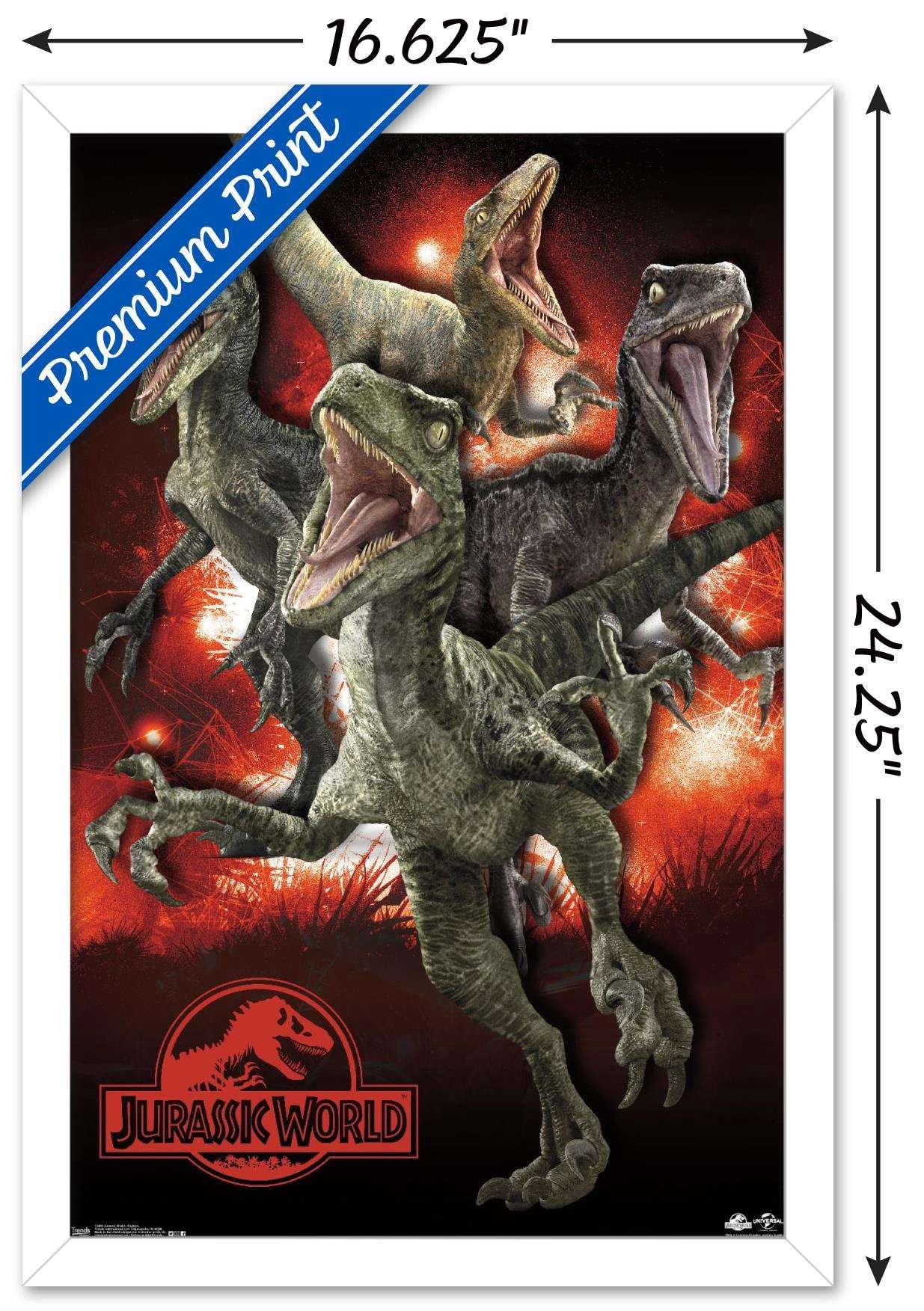 Jurassic World - Raptors Wall Poster, 14.725" x 22.375", Framed