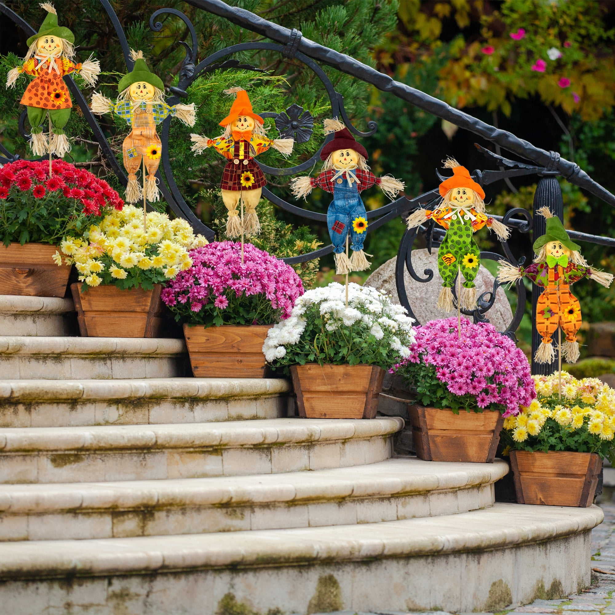 Northlight Scarecrow Fall Harvest Picks - 24" - Set of 6