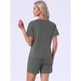 thumbnail image 4 of DARING DIVA Women's Pajama Set with Built-in Bra and Shorts Comfy Lounge Set L Dark Gray, 4 of 7