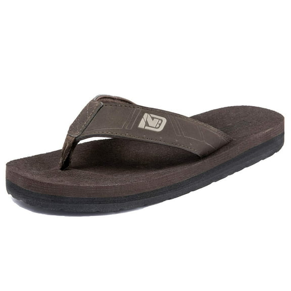 WOTTE Mens Flip Flops Comfortable Thong Sandals Lightweight Summer Beach Sandals Coffee Size 10