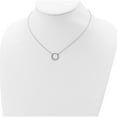 thumbnail image 4 of Sterling Silver Rhodium-Plated Cz Circle With 2In Ext Necklace (16 X 16) Made In China qg5421-16, 4 of 5
