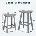 thumbnail image 6 of NALONE 24 Inch Outdoor Bar Stool, HDPE Bar Chairs with Footrest, Weather Resistant Waterproof Bar Stools Outside Bar Height Stools for Bar, Kitchen Counter, Yard, Balcony (Grey, 24'' Barstools), 6 of 9