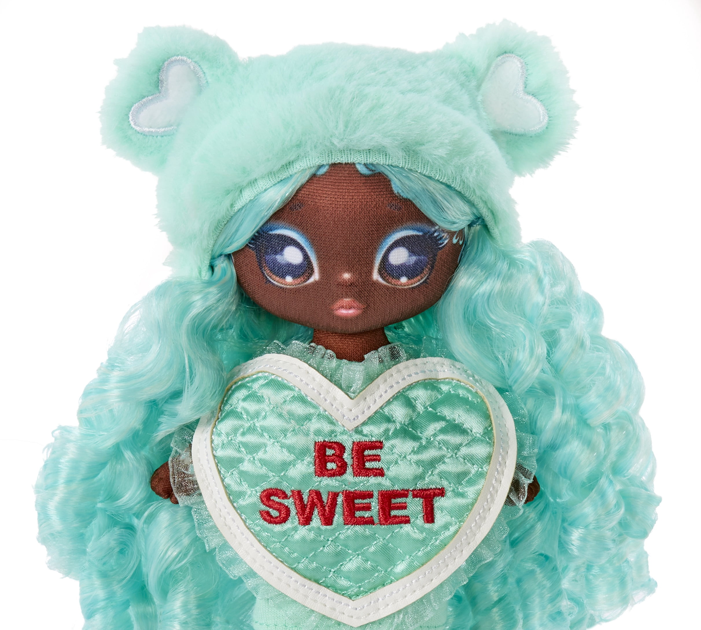 Na Na Na Surprise Cynthia Sweets - Mint Teddy Bear-inspired 7.5" Fashion Doll with Mint Green Hair, Heart-Shaped Dress and Brush, Great Valentine's Day Gift and Toy for Kids Ages 5 6 7 8+ Years