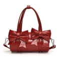 thumbnail image 1 of Lindo bolso de hombro mujer con lazo cierre de cremallera axila femenina (S) rojo, 1 of 9