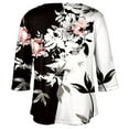 thumbnail image 5 of ADSSDQ 3/4 Sleeve Plus Size Tunics For Women With Pocket Ethnic Floral Hawaiian Shirt Summer Work Tops Sexy V Neck Elbow Length Womens Tees Fall Teacher Sweatshirt Pink 2XL, 5 of 5