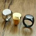 thumbnail image 5 of 20mm Black/Gold/Silver Big Round Polished Band Men's Stainless Steel Smooth Ring, 5 of 9