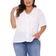 thumbnail image 1 of Cárdigan de Talla Grande Agnes Orinda para Mujeres, con Botones, Tejido Transparente, Cuello Redondo, Mangas Cortas, Suéter de Punto 3X Blanco, 1 of 6