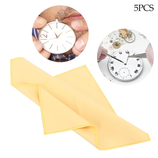 Watch Cleaning Cloth, 5pcs Eyeglasses Cleaning Cloth, Microfiber Lens Cloth Wipe For Tablets Cell Phone Watches Eyeglasses Coins Cameras Gold Silver