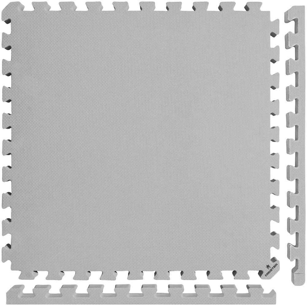 Meister X-THICK 1.5" Interlocking EVA Foam Mats - 2X Cushion for Wrestling, MMA Takedowns & Gymnastics - 2'x2' Tiles - Gray - 25 Tiles (100 Sqft)
