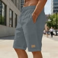 thumbnail image 5 of Gamivast Linen Shorts for Men Drawstring Elastic Waist Rolled Hem Shorts with Pockets Zip Relaxed Fit Mid Rise Shorts for Resort Days Casual Errands and Summer Outings, 5 of 6