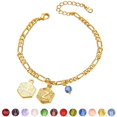 thumbnail image 1 of WEIS 4.5mm Figaro Gold Chain Anklets with Initial Ankle Bracelet for Women Teens 22-27cm Length-Adjustable,Customizable (Send Gift Box), 1 of 7