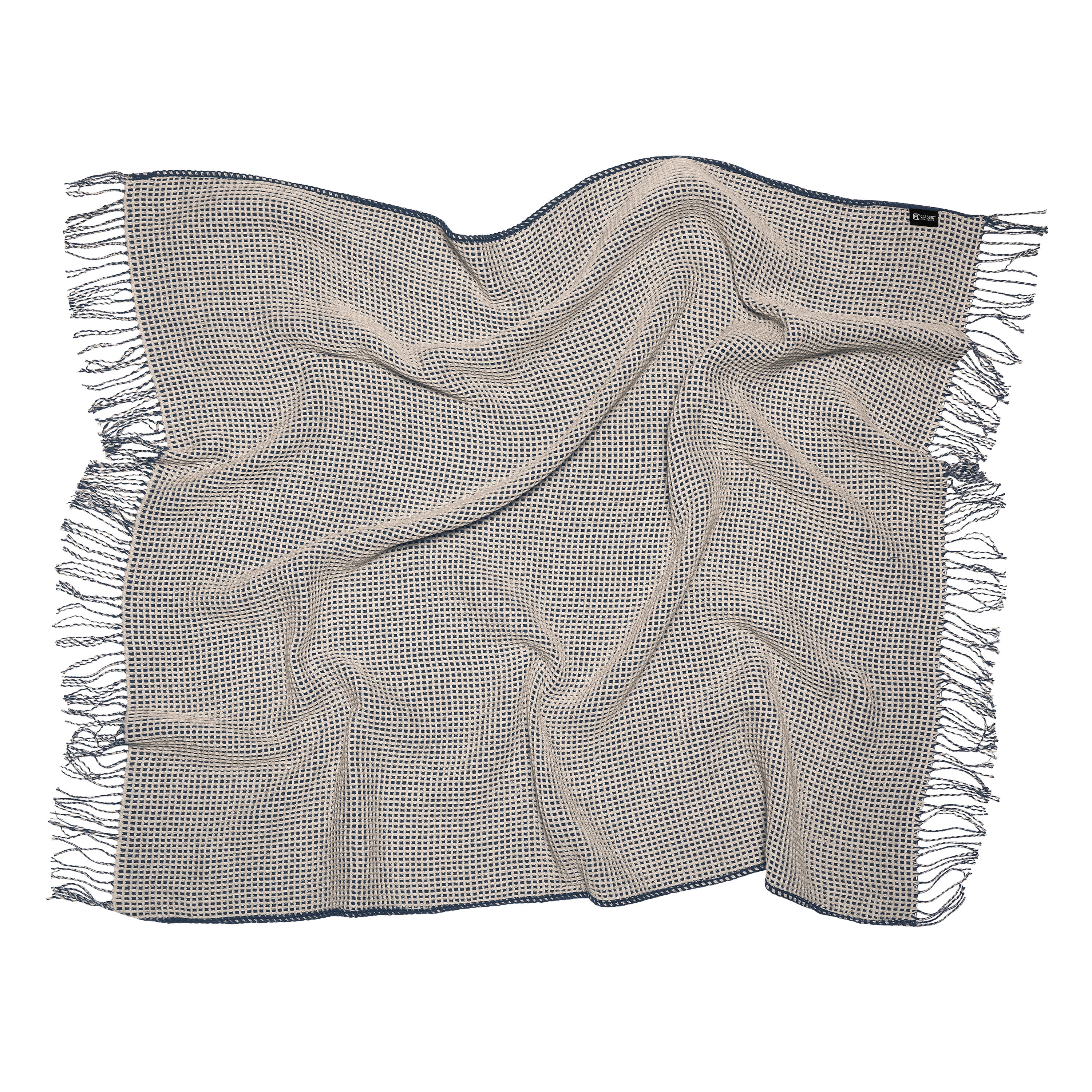 Classic Accessories Indoor/Outdoor Reversible Throw Blanket 66 x 59 Inch Dark Taupe