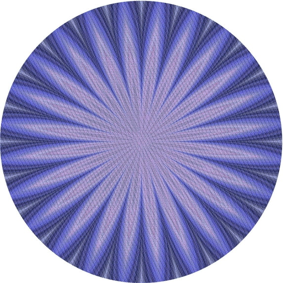 Ahgly Company Indoor Round Patterned Purple Mimosa Purple Area Rugs, 3' Round