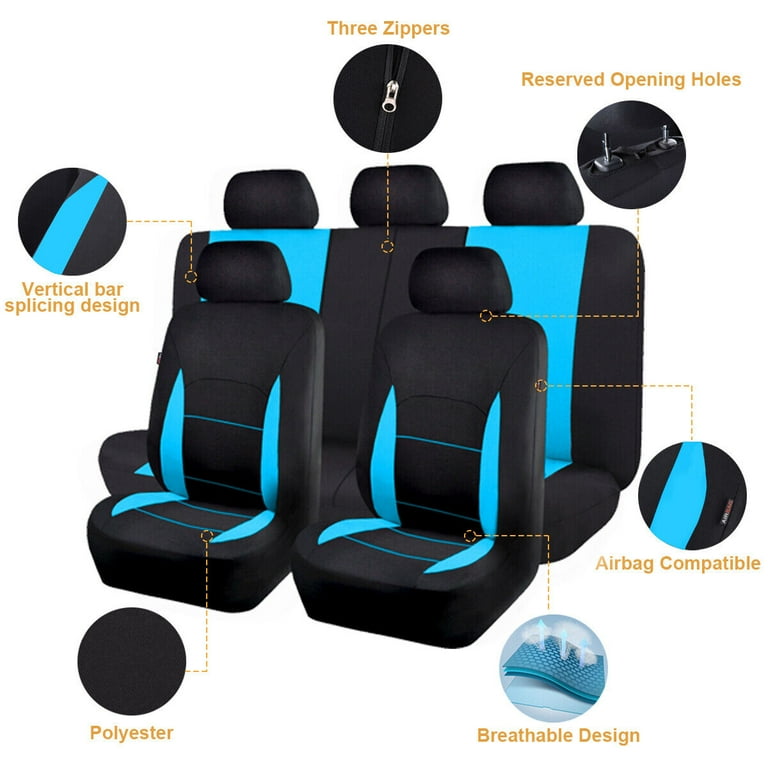 Flying Banner Car Seat Covers Front Seats Rear Bench Polyester car seat  Protectors Easy installations Rear Bench Split Classic Man Lady Truck (Full