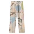 thumbnail image 4 of Abstract Pastel Painted Shapes Winter Female Pants Flannel High Waist Women Pants Lady Warm Straight Leg Plush Trousers, 4 of 7