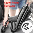 thumbnail image 2 of Aspiradora portátil de mano de 12 V y 120 W para coche, potente, para limpiar el salpicadero del asiento en seco y húmedo, para accesorios de interior del coche, 2 of 5