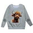 thumbnail image 1 of Zecgelong Cattle Long Sleeved Crew Neck Hoodie For Children Size Gray 5-6 Years, 1 of 3