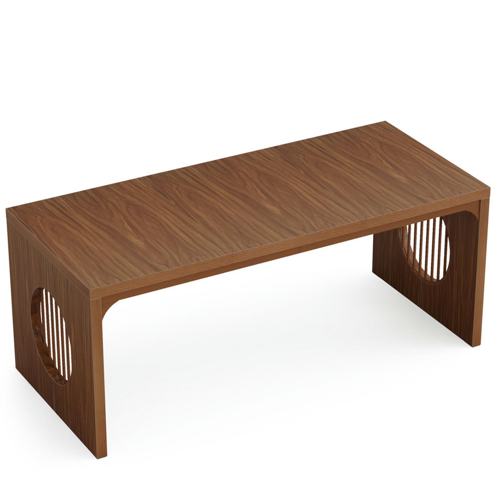 Demi Bonn 63" Wood Executive Computer Desk, Modern Duty Study Writing Gaming Table for Home Office, Rectangle Conference Table, Brown