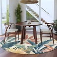 thumbnail image 5 of Tropical Leaves Round Rug 5ft Washable Circle Kitchen Rugs Non Slip Colorful Summer Watercolor Botanical Large Area Rug Indoor Floor Carpet for Bedroom Living Room Home Office Dining Room Nursery, 5 of 8