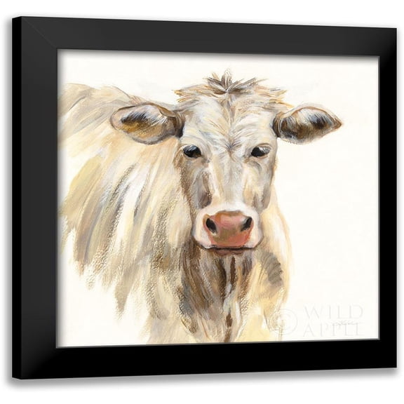 Vassileva, Silvia 12x12 Black Modern Framed Museum Art Print Titled - White Cow